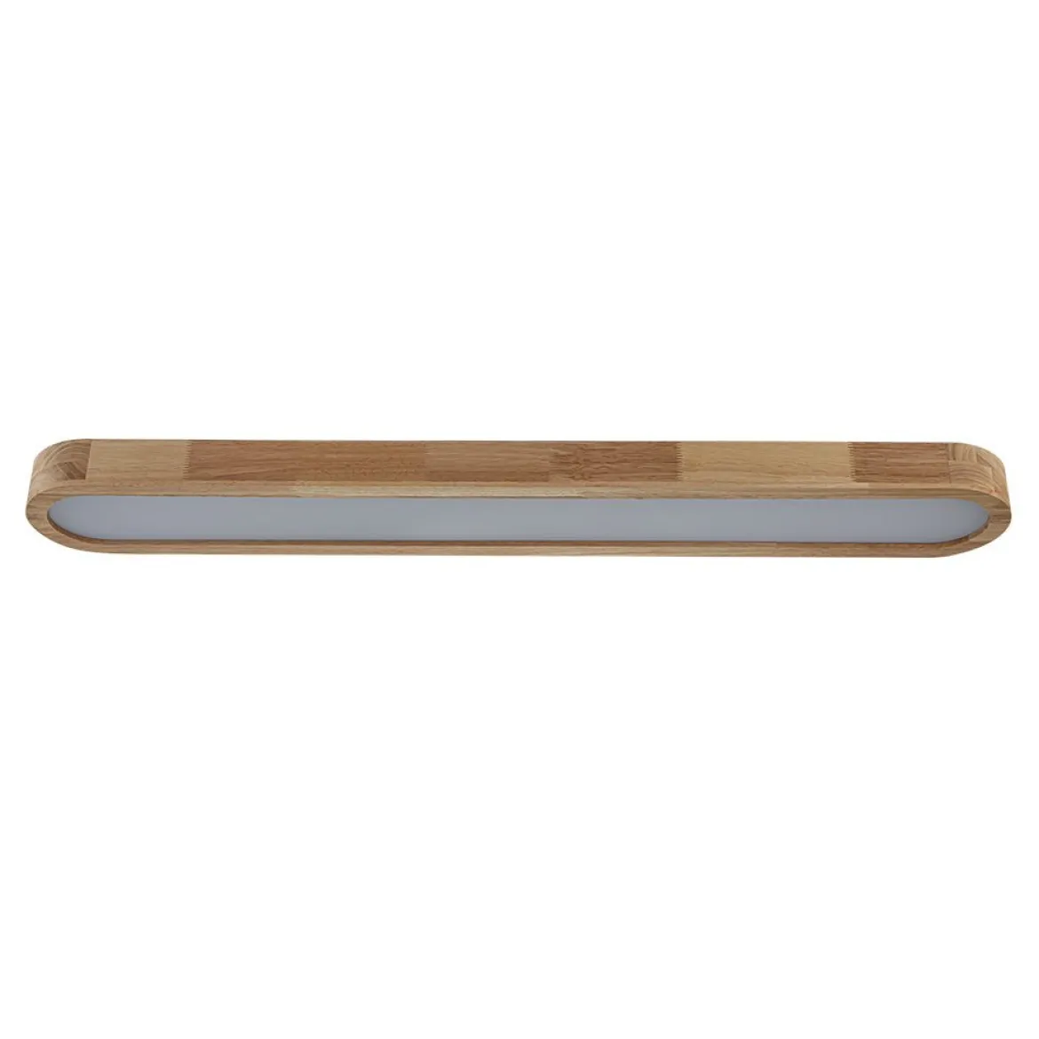 (OpenBox) Natural Wood Long Oval Dimmable LED Flush Mount