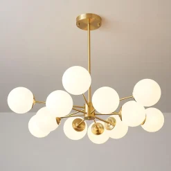 (OpenBox) Opal Glass Globe Sputnik Chandelier
