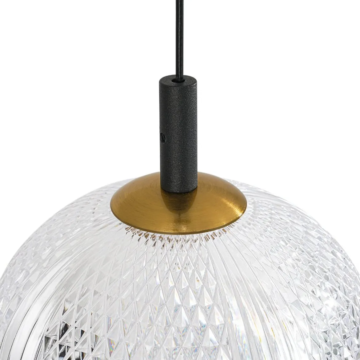 (OpenBox) Prismatic Glass Dimmable LED 3-Light Cluster Round Pendant