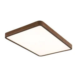(OpenBox) Rectangle Walnut Dimmable LED Flush Mount Ceiling Light