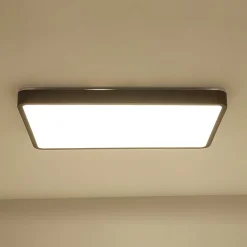(OpenBox) Rectangle Walnut Dimmable LED Flush Mount Ceiling Light