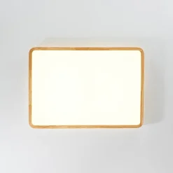 (OpenBox) Rectangle Wood Dimmable LED Flush Mount Light