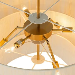 (OpenBox) 3-Tier Beige Woven Thread Drum Pendant Light