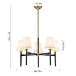 (OpenBox) Vintage Chic 5-Light White Linen Shade Chandelier