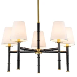 (OpenBox) Vintage Chic 5-Light White Linen Shade Chandelier