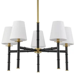 (OpenBox) Vintage Chic 5-Light White Linen Shade Chandelier