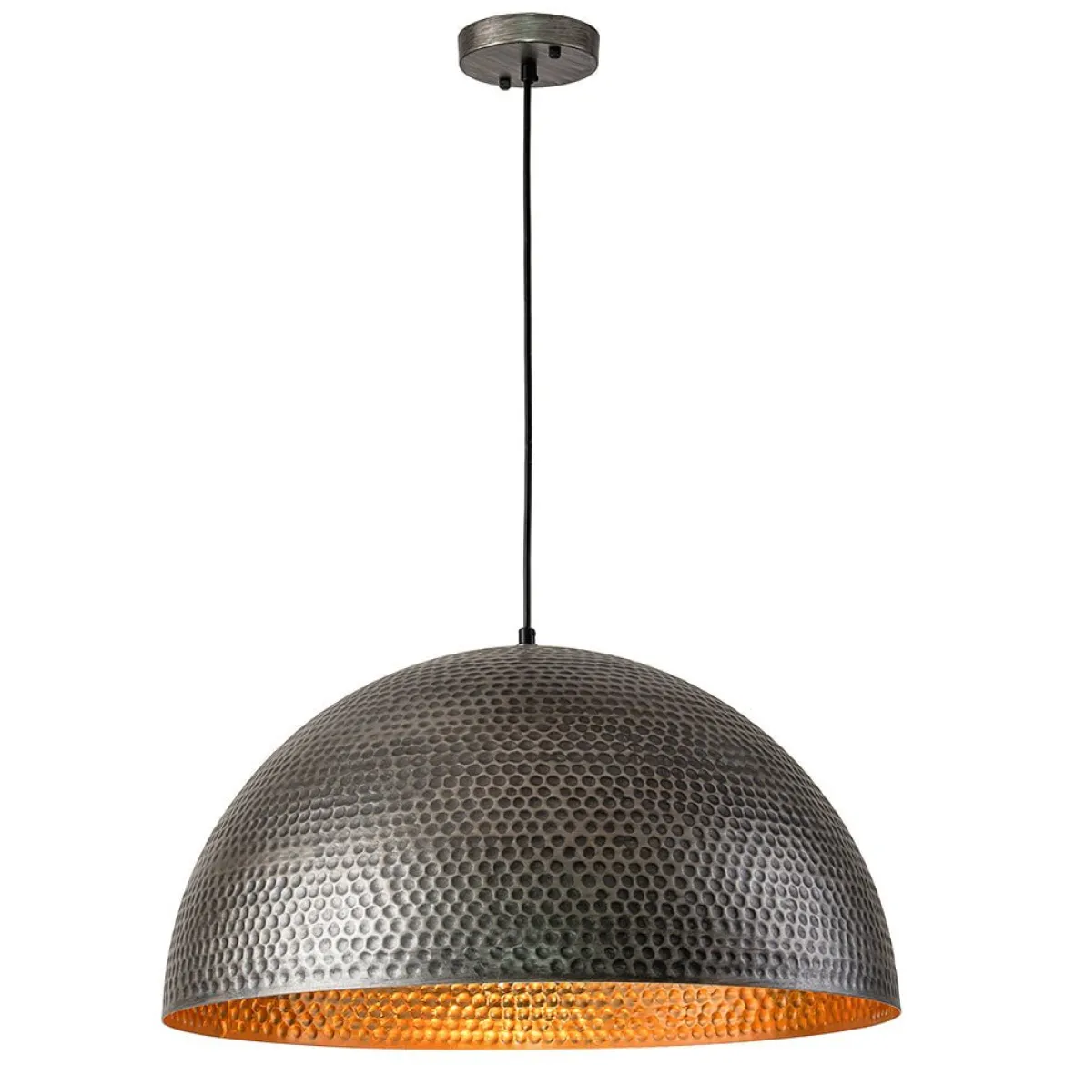 (OpenBox) Vintage Luxe Oversized Hammered Dome Pendant