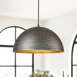 (OpenBox) Vintage Luxe Oversized Hammered Dome Pendant