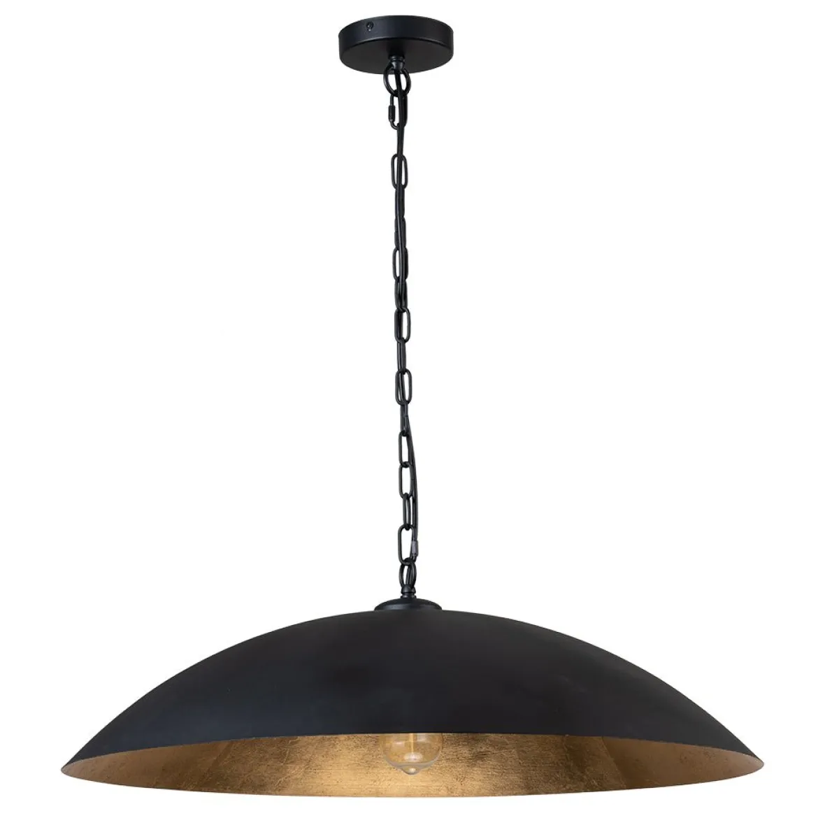 (OpenBox) Vintage Oversized Flat Dome Metal Pendant Light