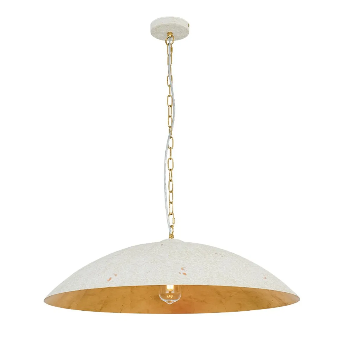(OpenBox) Vintage Oversized Flat Dome Metal Pendant Light