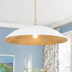 (OpenBox) Vintage Oversized Flat Dome Metal Pendant Light
