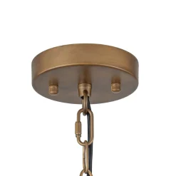 Oversized Vintage Bronze Metal Dome Pendant Light