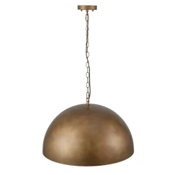 Oversized Vintage Bronze Metal Dome Pendant Light