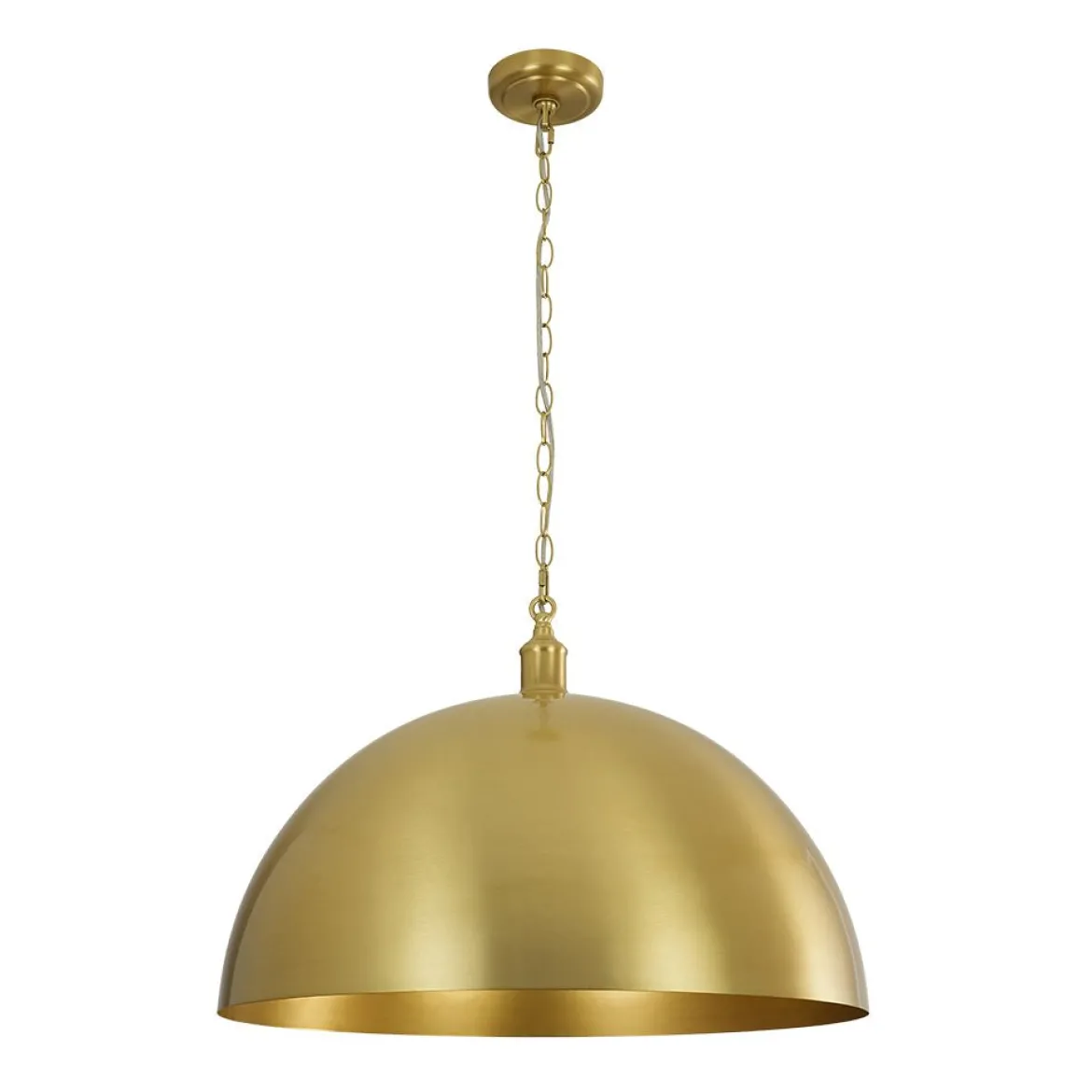 Oversized Vintage Luxe Brass Wide Iron Dome Pendant