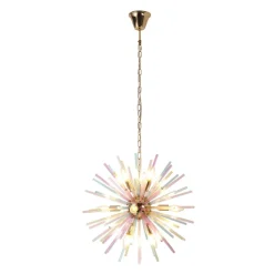Pop Art Colorful Tube 12-Light Sunburst Chandelier
