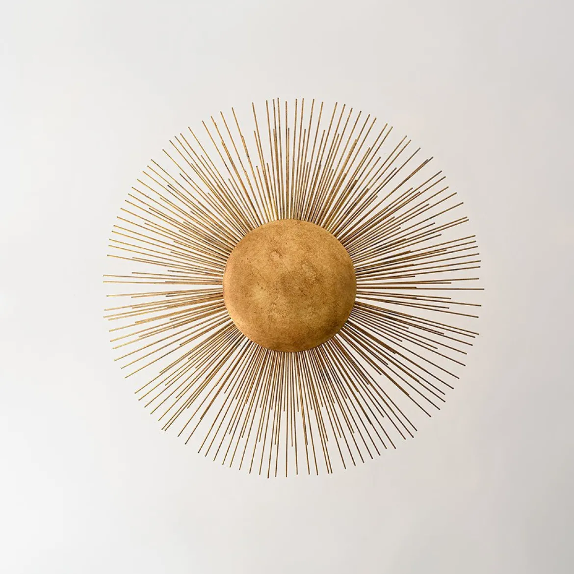 Radiant Luxe Antique Gild Gold Foiled Oversized Sunburst Chandelier