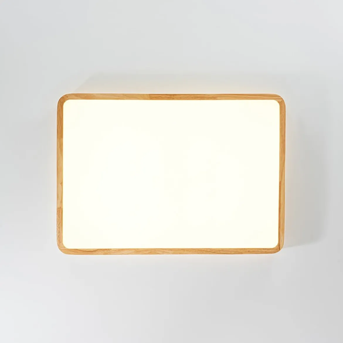Rectangle Wood Dimmable LED Flush Mount Light