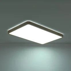 Rectangle Wood Dimmable LED Flush Mount Light