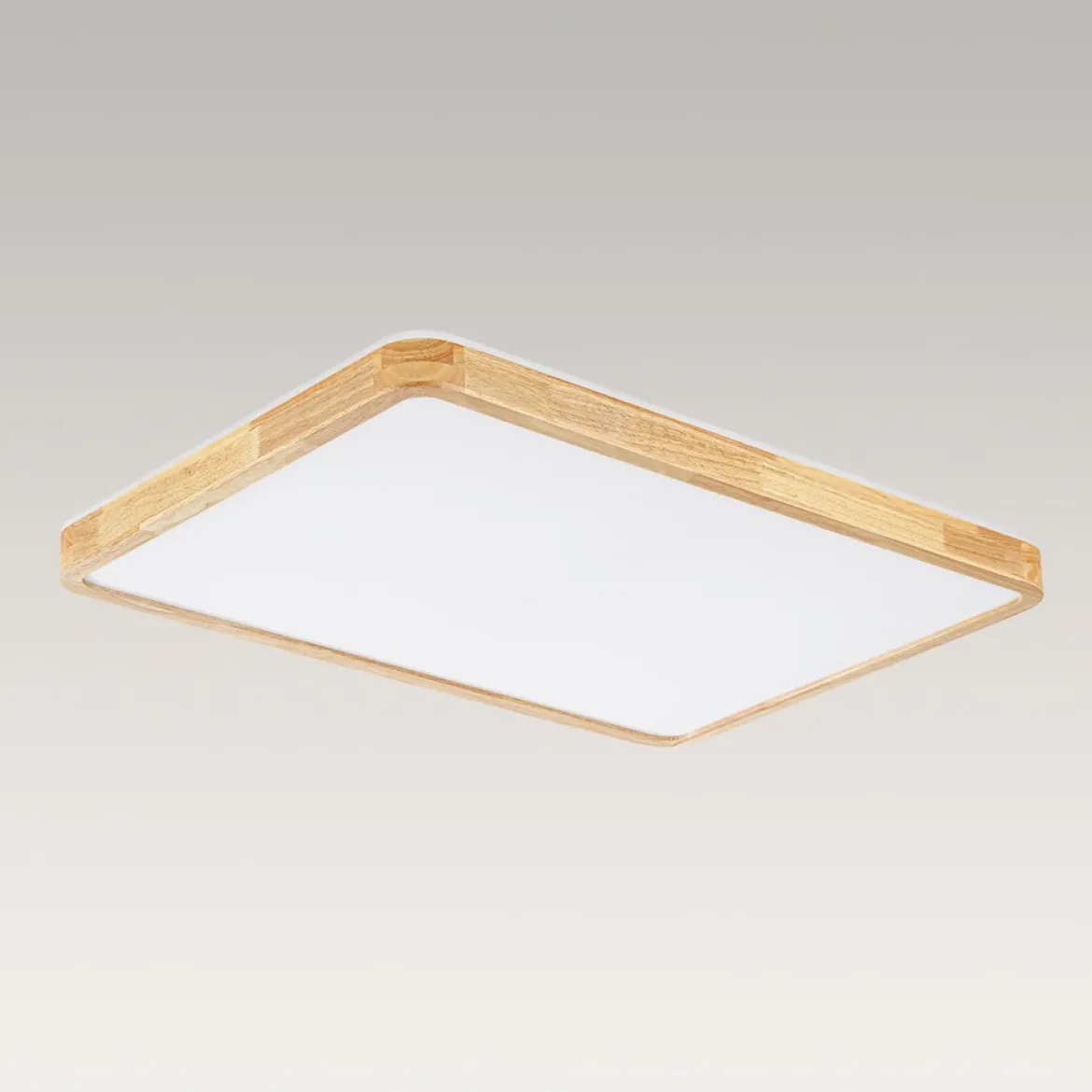 Rectangle Wood Dimmable LED Flush Mount Light