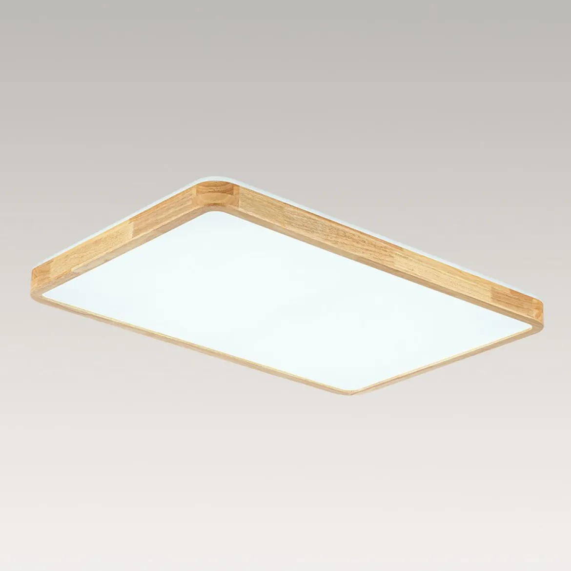 Rectangle Wood Dimmable LED Flush Mount Light