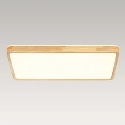 Rectangle Wood Dimmable LED Flush Mount Light