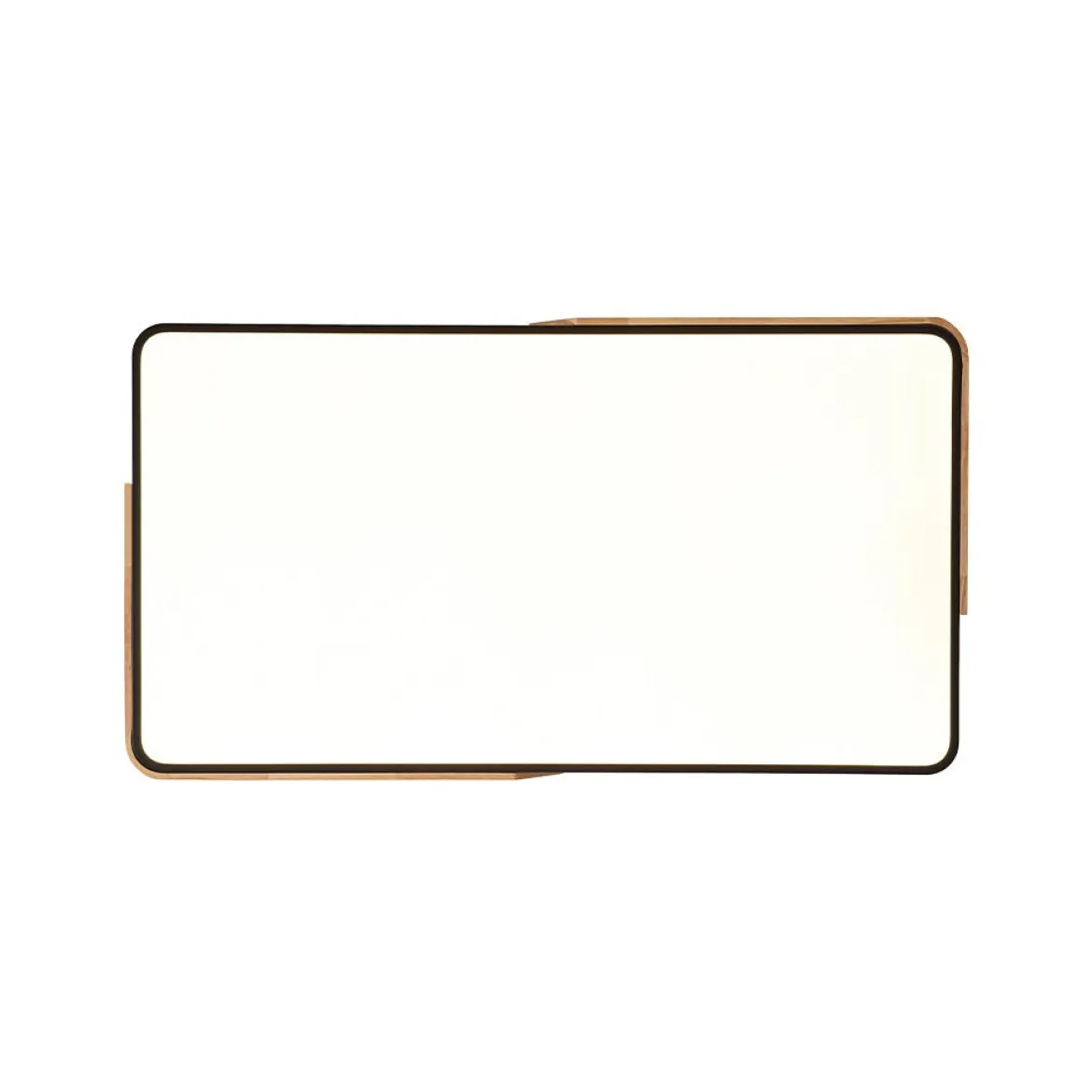 Rectangle Wood Dimmable LED Flush Mount Ceiling Light