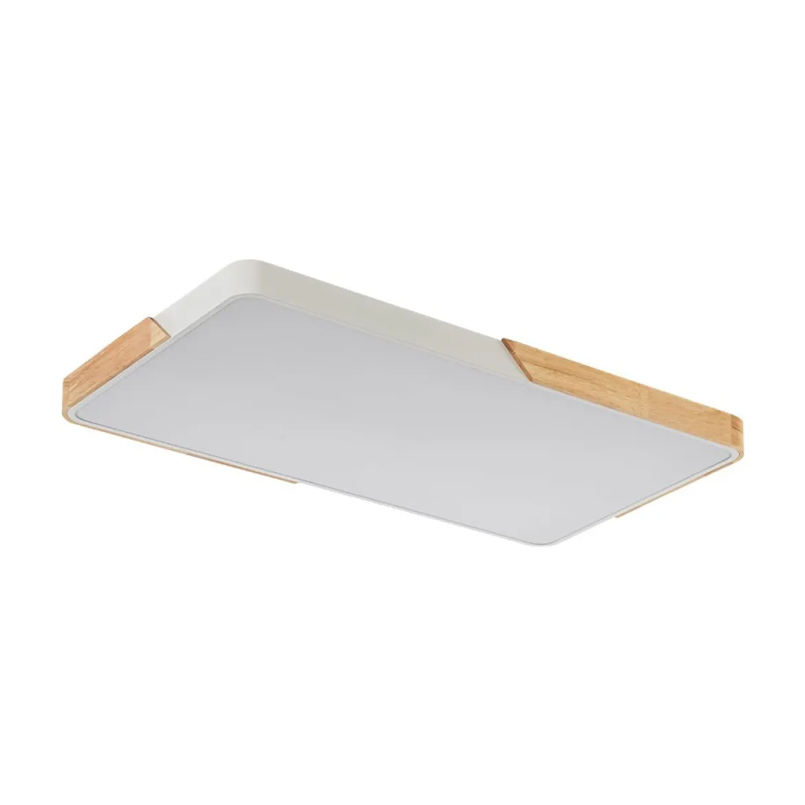 Rectangle Wood Dimmable LED Flush Mount Ceiling Light