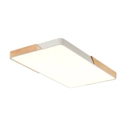 Rectangle Wood Dimmable LED Flush Mount Ceiling Light