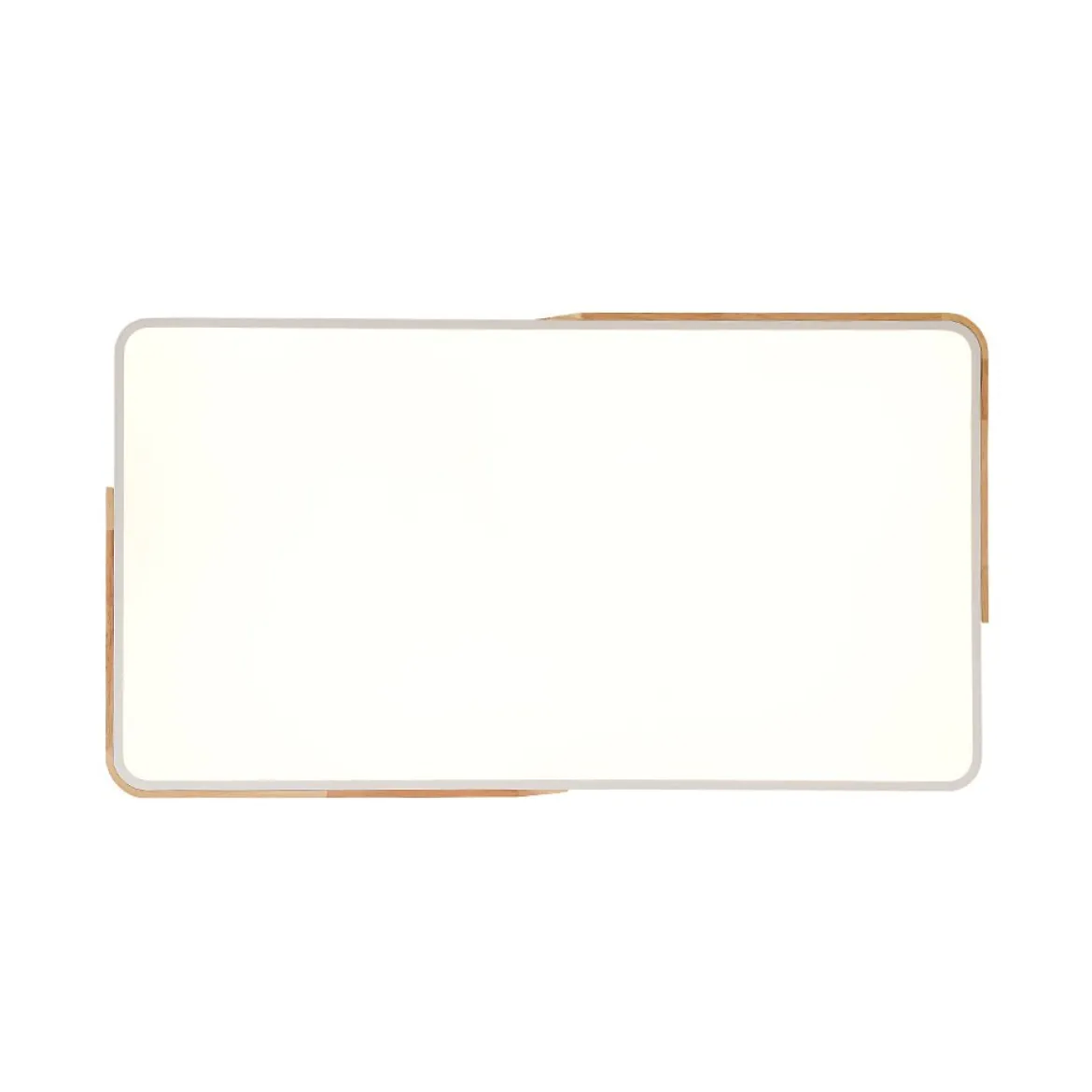 Rectangle Wood Dimmable LED Flush Mount Ceiling Light