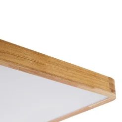 Rectangle Wooden Dimmable LED Flush Mount Ceiling Light