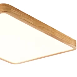 Rectangle Wooden Dimmable LED Flush Mount Ceiling Light