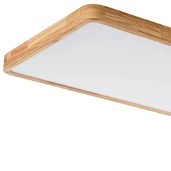 Rectangle Wooden Dimmable LED Flush Mount Ceiling Light