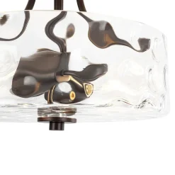 Round Drum Hammered Glass Semi Flush Mount