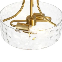 Round Drum Hammered Glass Semi Flush Mount