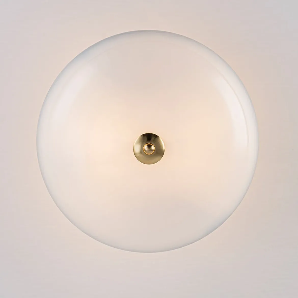 Round Gradient Blue Opal Art Glass Semi Flush Mount