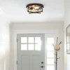 Round Hammered Glass Ceiling Light
