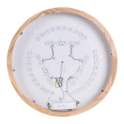Round LED Wood Flush Mount Light