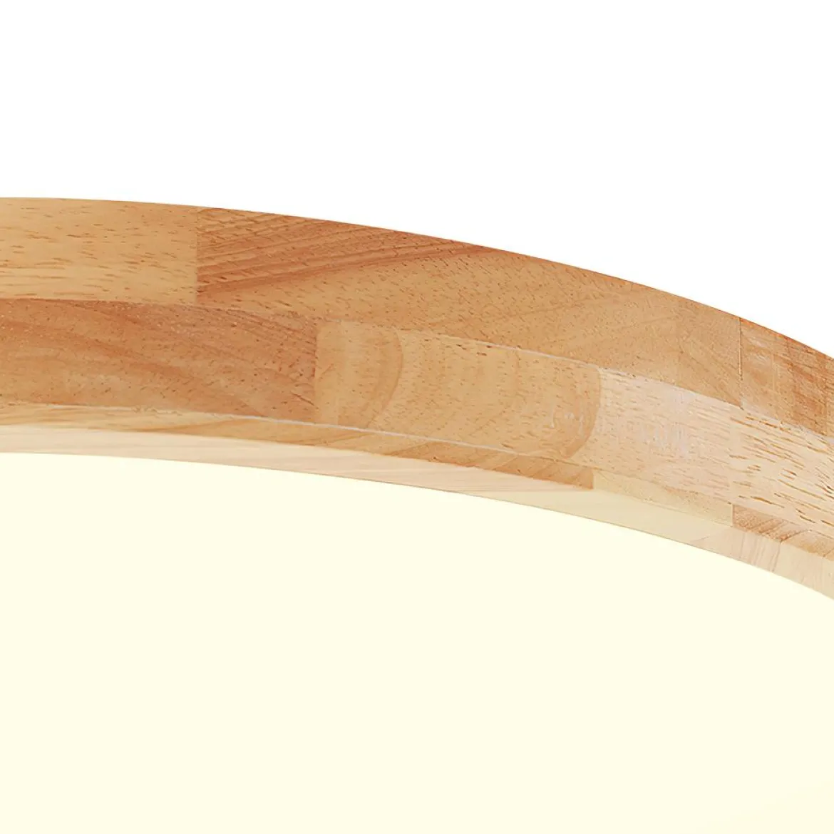 Round LED Wood Flush Mount Light
