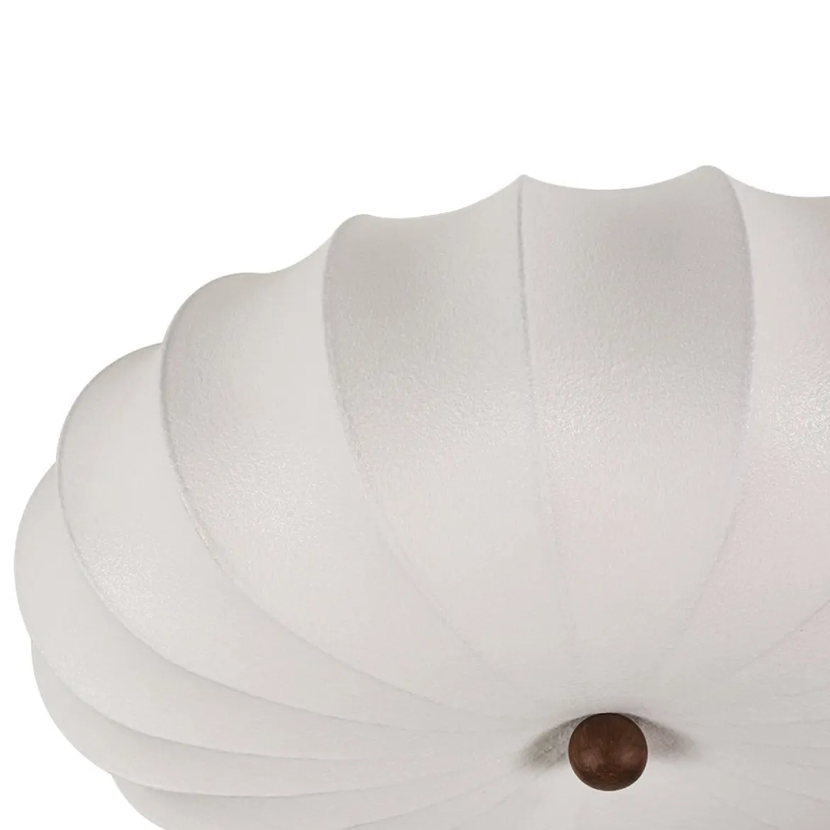 Round White Silk Scalloped Cage Ceiling Light