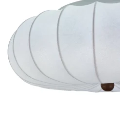 Round White Silk Scalloped Cage Ceiling Light