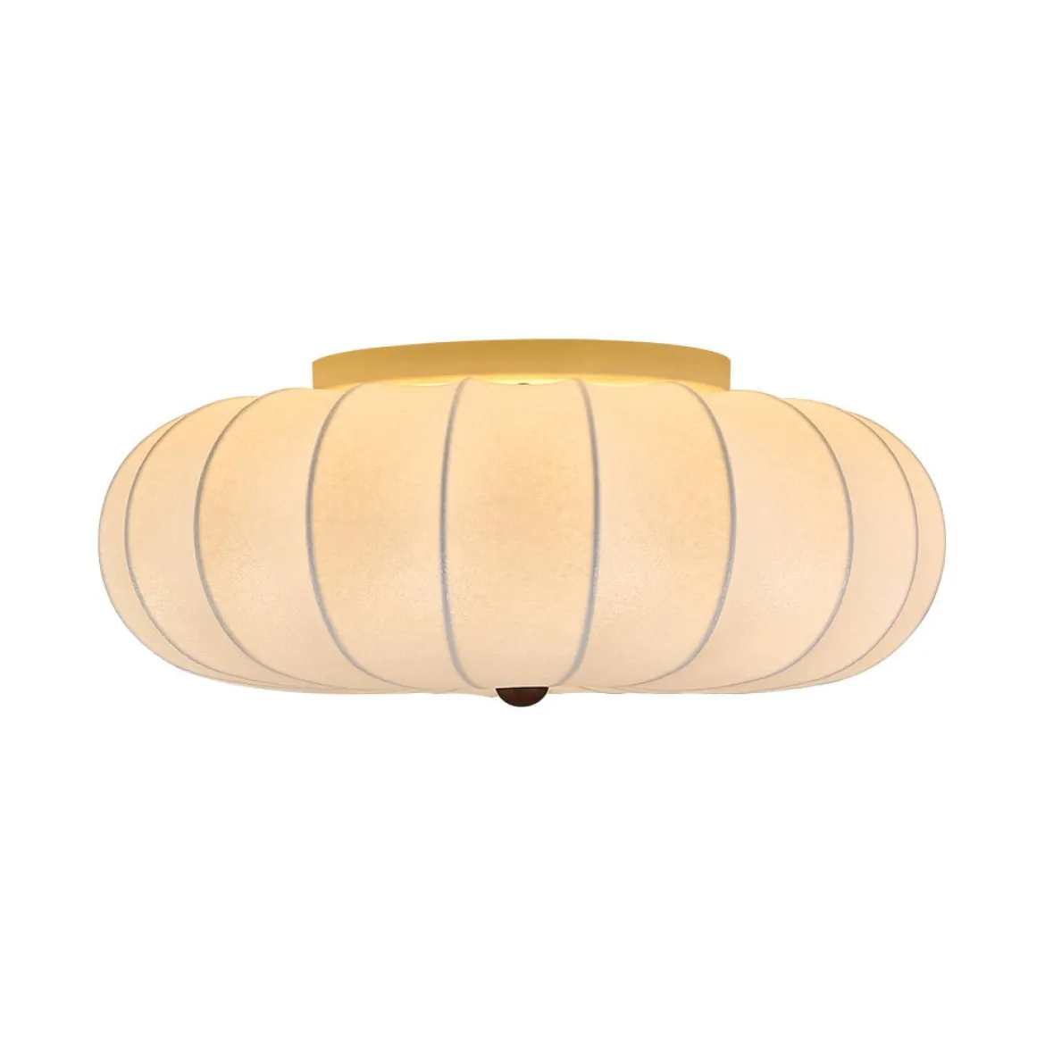 Round White Silk Scalloped Cage Ceiling Light