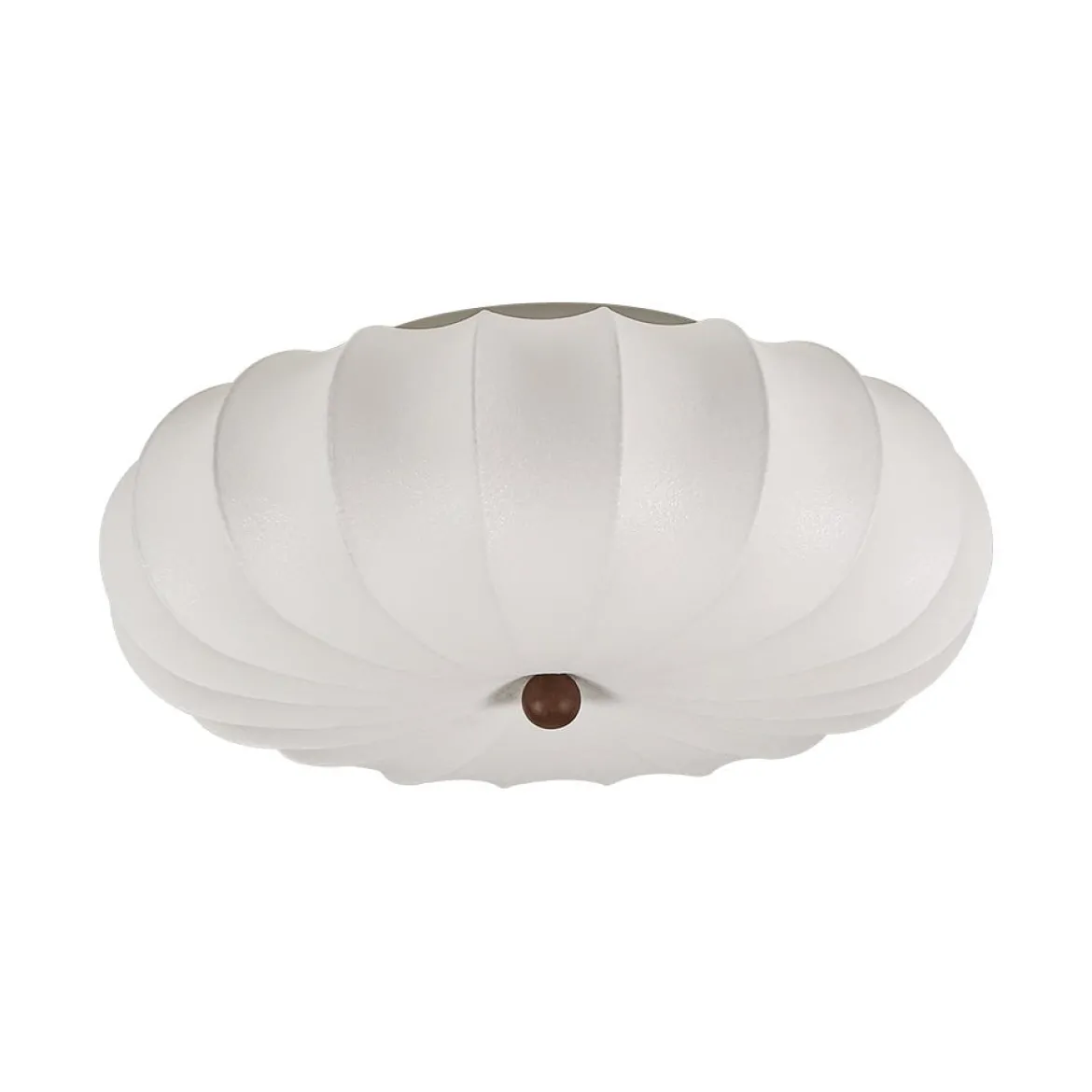 Round White Silk Scalloped Cage Ceiling Light