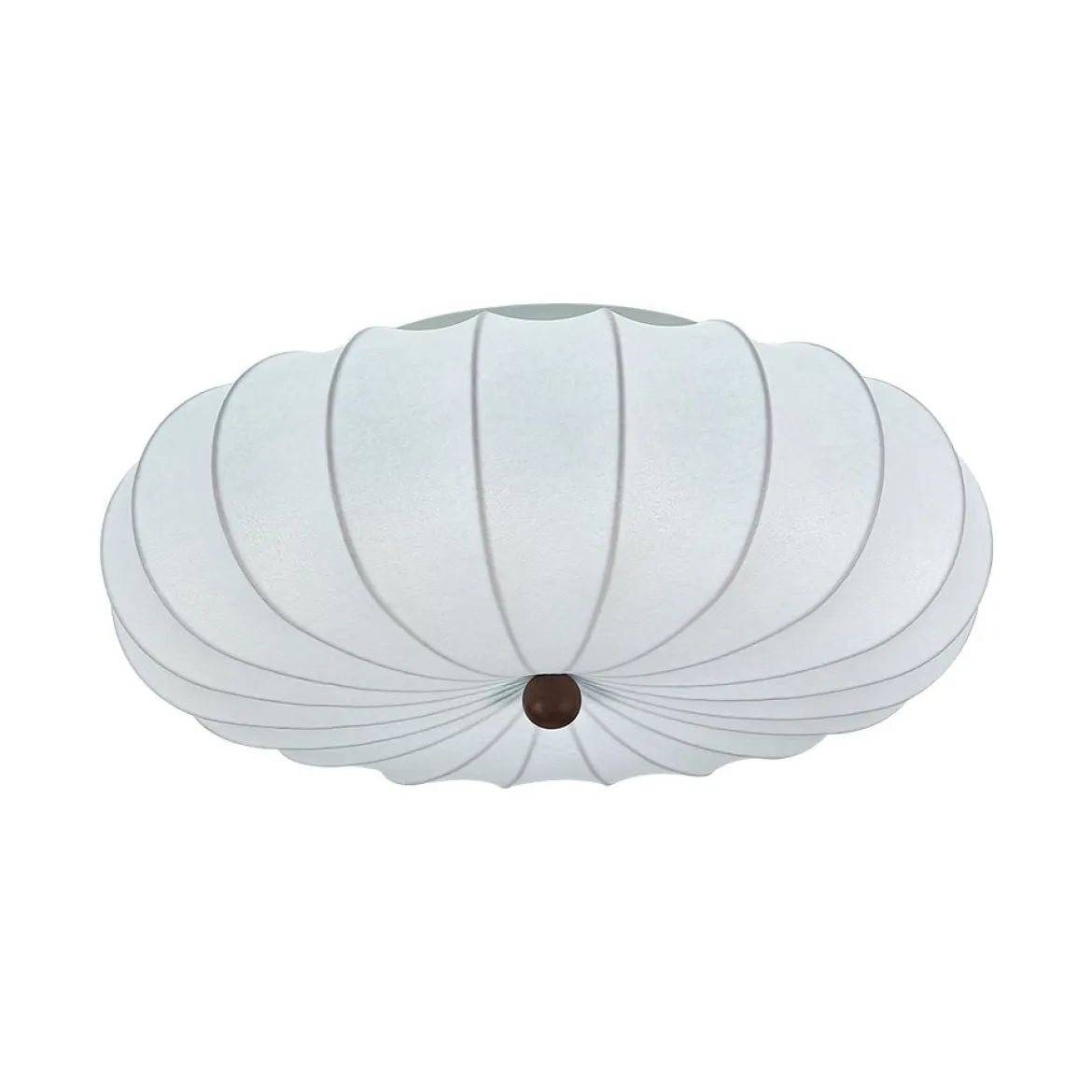 Round White Silk Scalloped Cage Ceiling Light