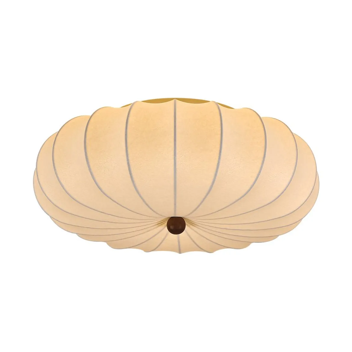 Round White Silk Scalloped Cage Ceiling Light