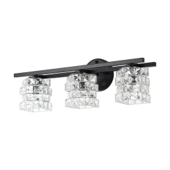 Rubik Cube Style Faceted Crystal Shade Vanity Wall Sconce
