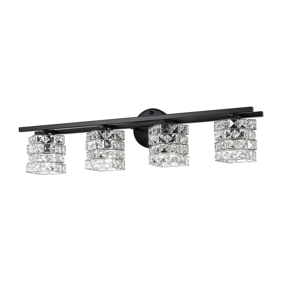 Rubik Cube Style Faceted Crystal Shade Vanity Wall Sconce