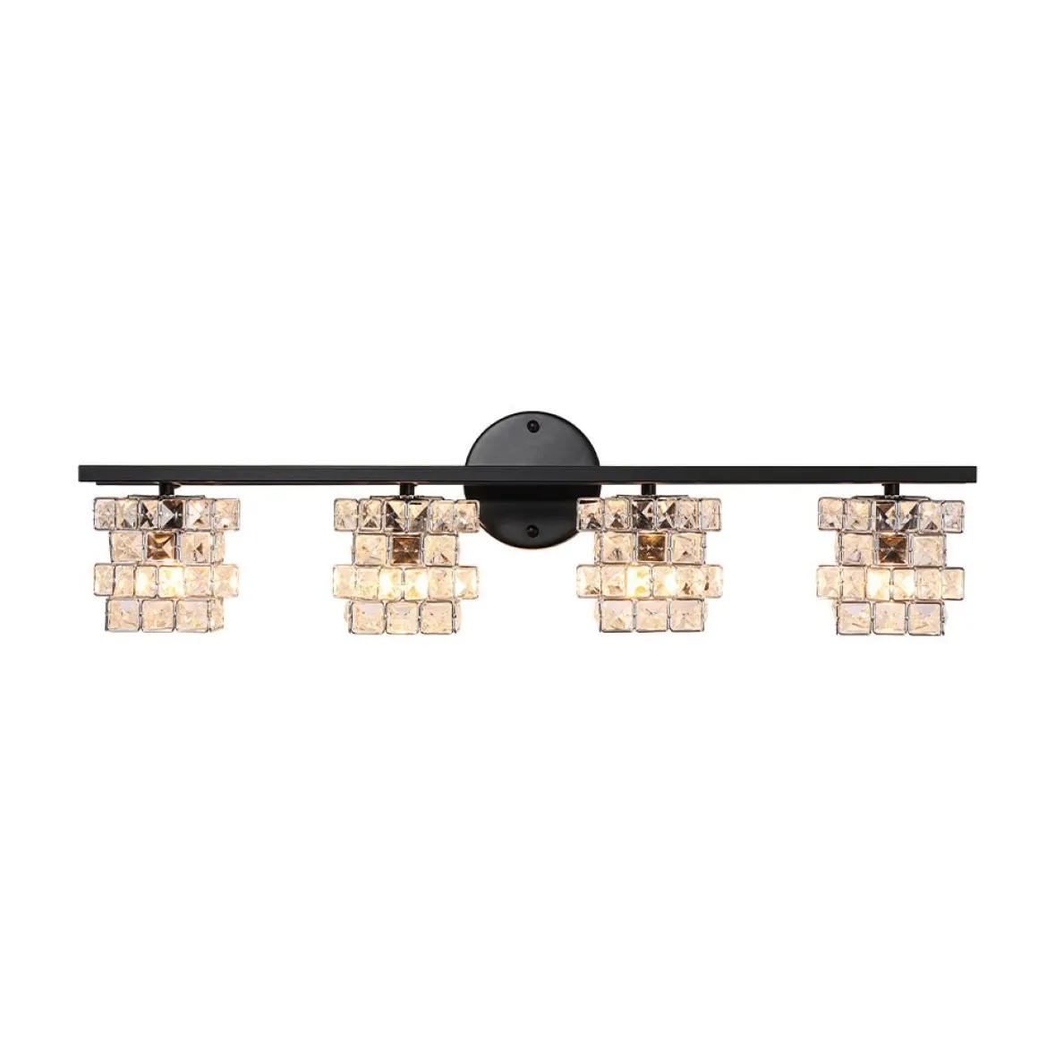 Rubik Cube Style Faceted Crystal Shade Vanity Wall Sconce
