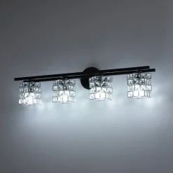 Rubik Cube Style Faceted Crystal Shade Vanity Wall Sconce
