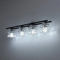 Rubik Cube Style Faceted Crystal Shade Vanity Wall Sconce