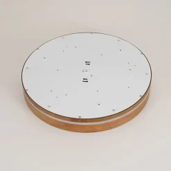 Rustic Dimmable LED Walnut Wooden Round Ceiling Light